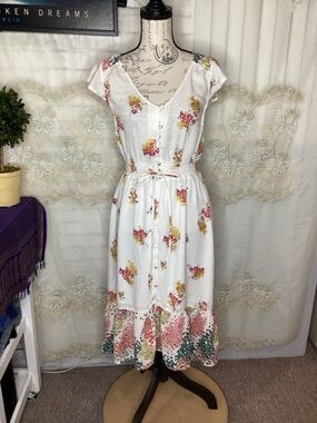 Lucky Brand Floral High Low Long Dress Boho Festival Small